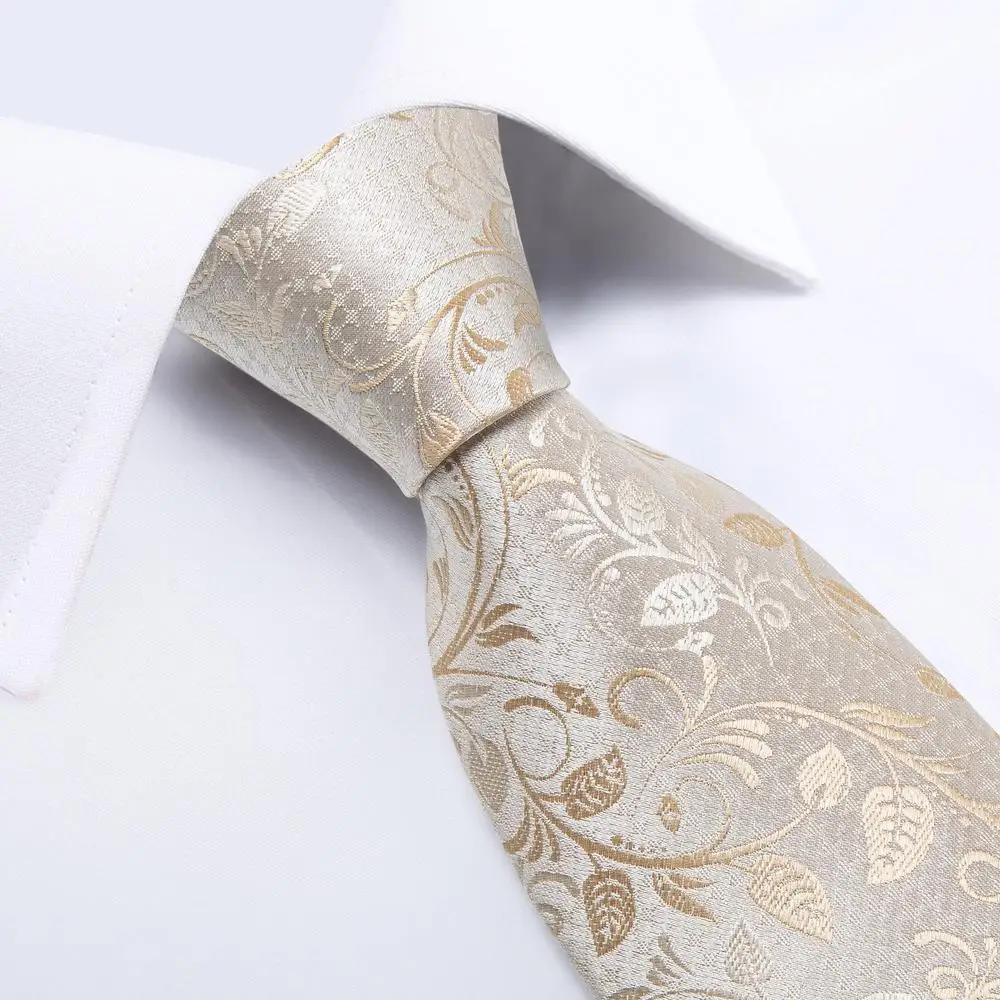 Luxuriöses Manschettenknöpfe & Krawatten-Set Weiß Hochzeit