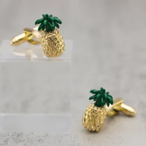 Ananas Manschettenknöpfe Gold kaufen